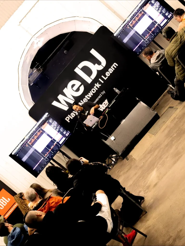 Live workshop session with audience and screens