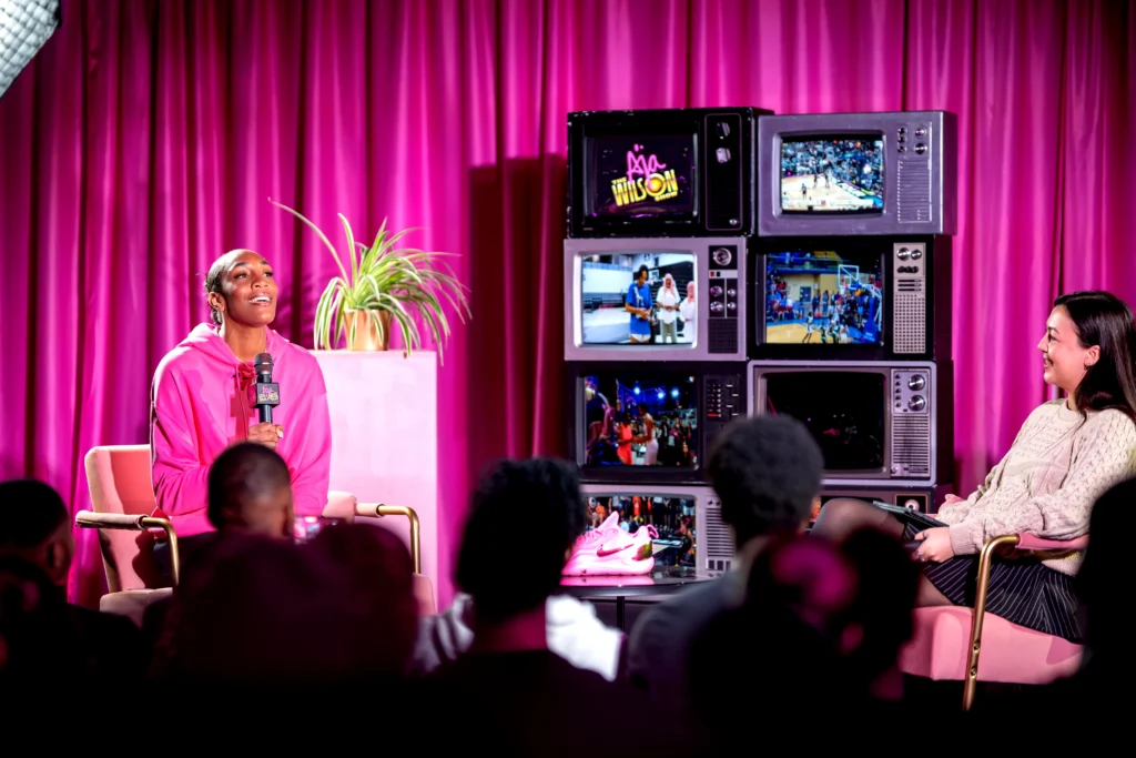Live interview setup at Nike A’ja Wilson Show event
