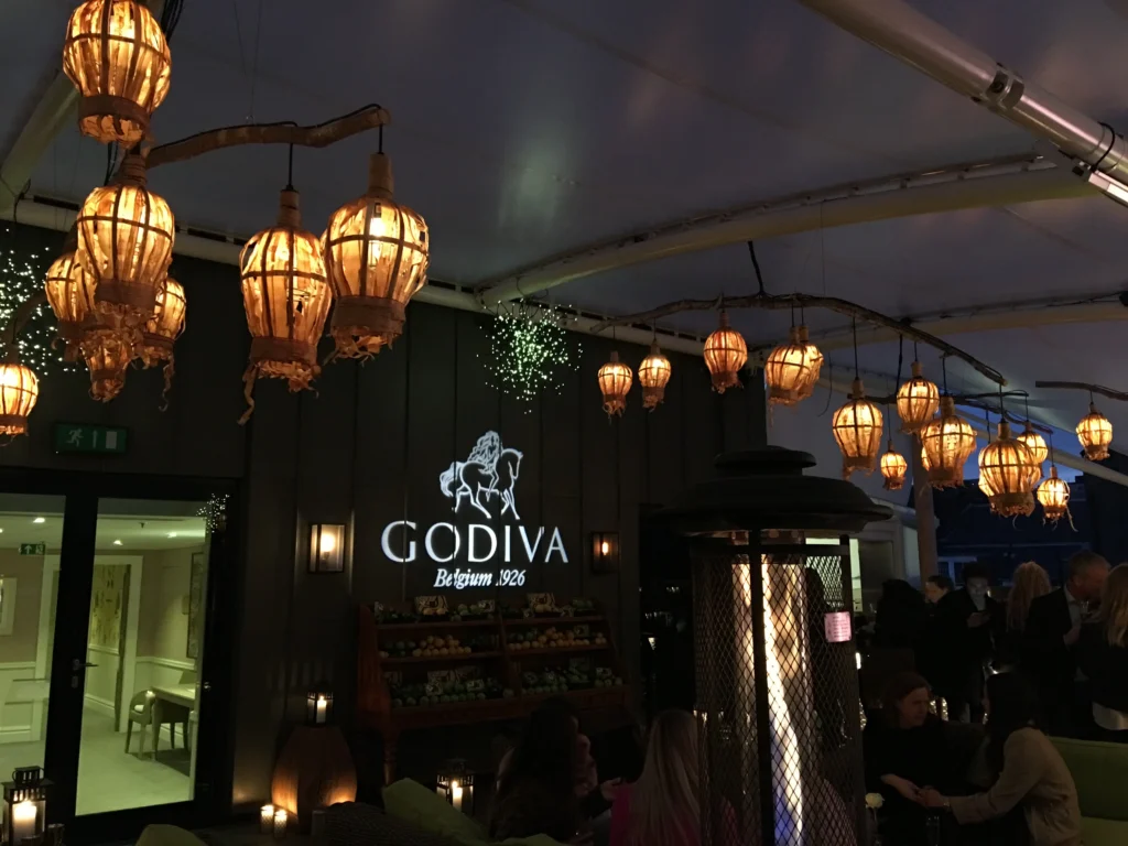 Branded logo projection for a luxury Godiva event in London