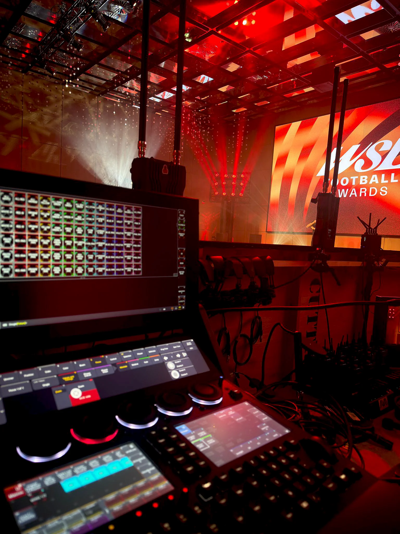 Lighting control and event production setup at the WSL Football Awards